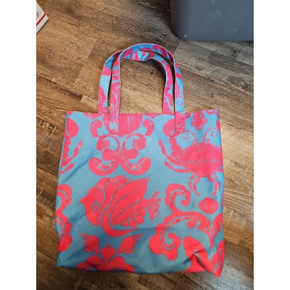 Lilly Pulitzer‎ for Estée Lauder Pink Crab Tote Blue Beach Bag Carryall
